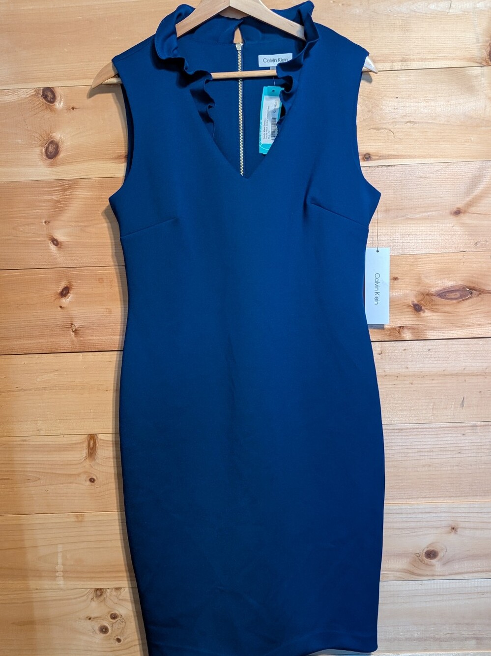 Calvin Klein Sleeveless Sheath Dress in Cobalt Blue *12 * NWT - Picture 3 of 4